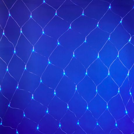 Гирлянда cетка светодиод. ULD-N2520-240/DTA BLUE IP20 с контроллером 240LED 2.5х2м прозр. син. UNIEL 07938