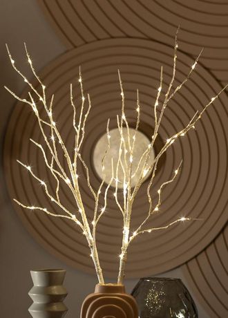 Ветвь березы без листьев иммитация 80см 100LED тепл. бел. IP44 6ч таймер провод 50см (уп.2шт) КОСМОС KOC_INT-B126