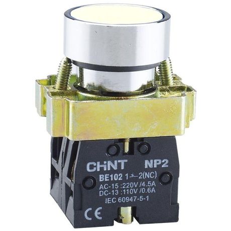 Кнопка управления NP2-BA11 без подсветки белая, 1НО, IP40 (R) | 573954 CHINT