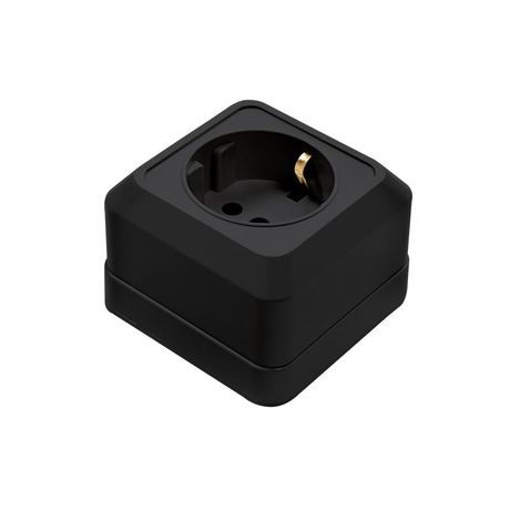 Розетка 1-местн. с заземл. BOLLETO IP20 ОП 7028В черн. IN HOME 4690612061047