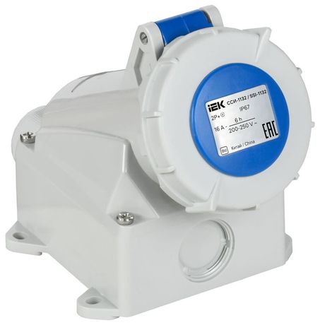 Розетка стационарная ССИ-1132 16А 3п 2P+PE 6ч 220В IP67 IEK PSR11-016-3-0-67 IEK (ИЭК) арт. PSR11-016-3-0-67