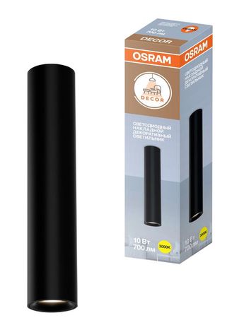 Накладной декоративный светильник OSRAM TUBE ДПО 10Вт 3000К 700Лм IP2 черный 4607194233021
