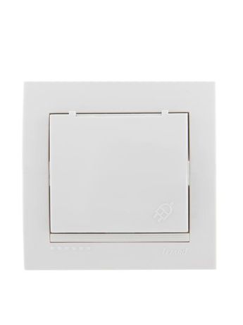 Розетка 1-м СП Deriy с заземл. защ. крышкой бакелит бел./бел. LEZARD 702-0202-123B