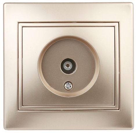 Розетка телевизионная одиночная TV СП Plano 1-301-04 IP20 шампань Intro Б0030079 ЭРА