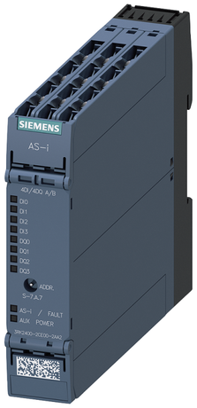 Модуль AS-i SlimLine Compact SC22.5, цифровой, A/B-подчиненный компонент 4 ЦВх/4 ЦВх, IP20 x вход для 3-проводного датчика Питание с возможностью переключения выход, 2 A, 24 В DC макс. A на все выходы винтовые клеммы Установочная ширина 22,5 мм - 3RK2400-2CE00-2AA2 Siemens