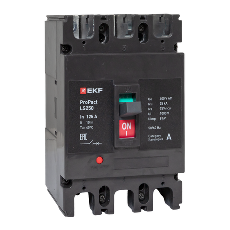 Выключатель автоматический LS250 25кА 3P 125А ProPact | mccb-250-25-3-125-ls EKF