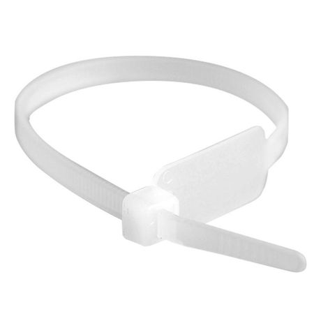Хомут кабельный 4.8х300 полиамид бел. с табличкой 27х12.9 (уп.100шт) DKC 252270SR-M ДКС