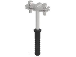 Держатель для круглых проводников с дюбелем, исполнение двухвинтовой накладкой, L-120. Материал - горячеоцинкованная сталь. МД-112-ГЦ Ostec 393112