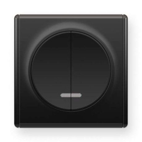 Выключатель 2-кл. СП Florence 10А IP20 с подсветкой механизм черн. (1E31801303) OneKeyElectro 2172825 ССТ
