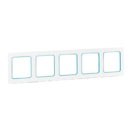 Стокгольм Рамка 5-местная белая с линией цвета синий | EXM-G-306-30 EKF