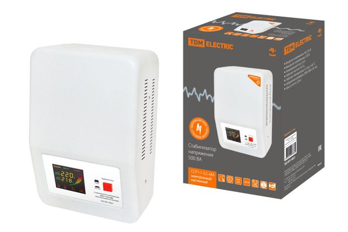 Стабилизатор напряжения ССР1-1-0,5кВА электронный настенный | SQ1201-0021 TDM