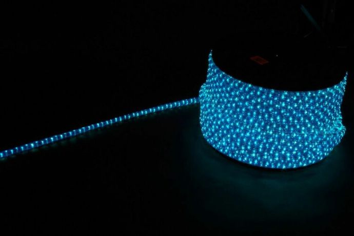Дюралайт светодиодный LED-F3W 3-х жильный , синий-белый 2,88Вт/м 72LED/м 50м 220V | 26211 Feron