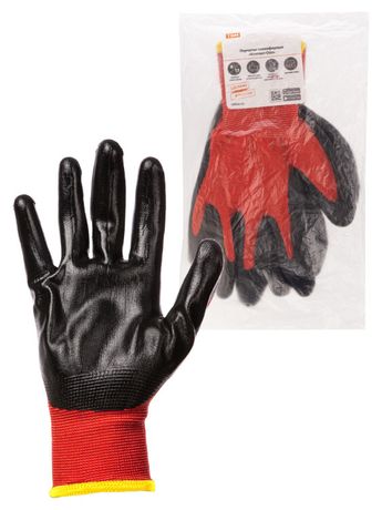 Перчатки полиэфирные "Контакт-Ойл" маслобензостойкое покрытие 8 15 кл. 40-41 г 1 пара | SQ1016-0315 TDM