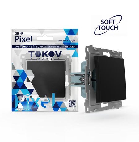 Переключатель 1-кл. СП Pixel IP44 механизм карбон TOKOV ELECTRIC TKE-PX-P1-C14-IP44 TOKOV ELECTRIC арт. TKE-PX-P1-C14-IP44