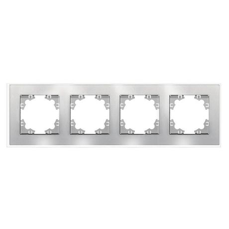 Афина рамка стеклянная четырехместная универсальная, серебро (еврослот) - 2269 Союз
