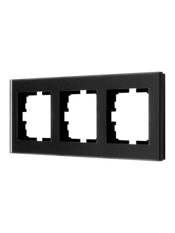 Рамка 3-местн. гориз. VESNA стекло черн. матов. LEZARD 742-5980-148
