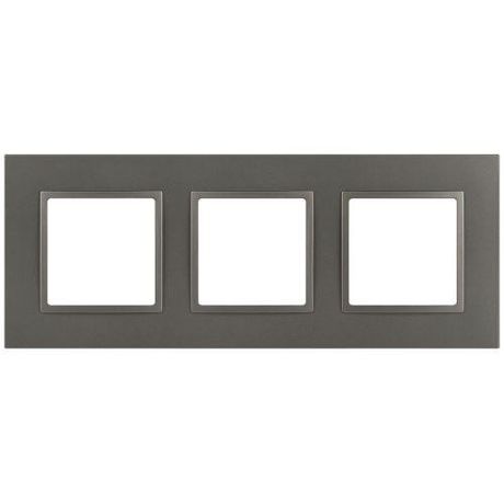 Рамка для розеток и выключателей Elegance 14-5013-16 Classic, на 3 поста, титан | Б0065827 ЭРА