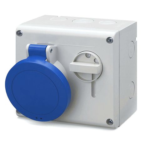 Розетка наружной уст. с механической блокировкой и верхним расположением разъема IP44 32А 2P+E 230В | DIS5003283 DKC ДКС