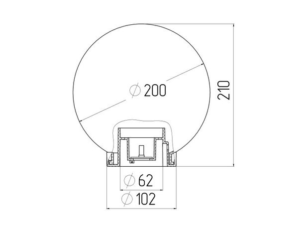 Светильник садово-парковый НТУ 02-60-202 D=200 mm Made In China (Энергия света) арт. Б0048052