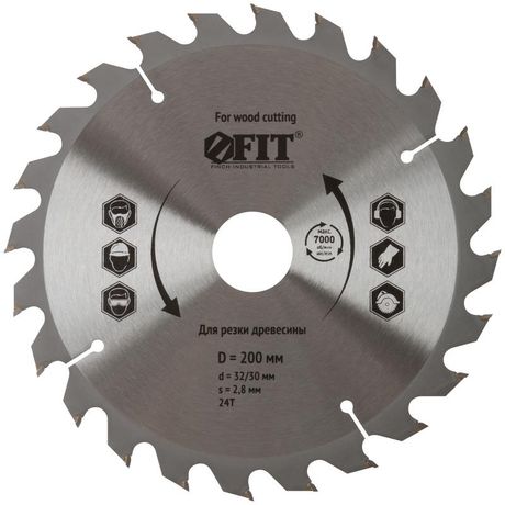 Диск пильный для циркулярных пил по дереву 200 х 32/30 24T - 37748 РОС
