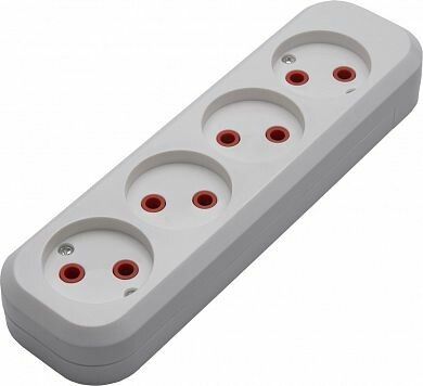 Розетка переносная разборная, 4-местная б/з, белый, Stekker - 39009 FERON PST10-400-20