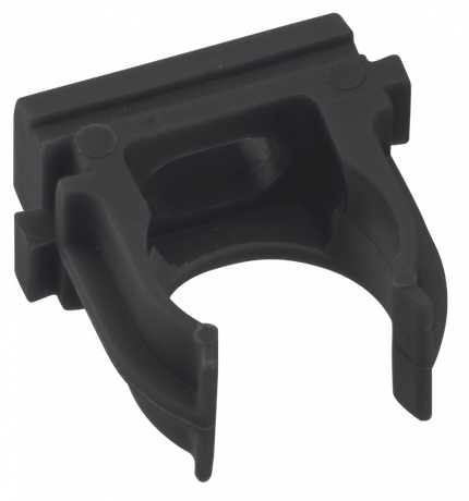 Держатель для труб (клипса) d16мм черн. (уп.10шт) Plast EKF derj-z-16b