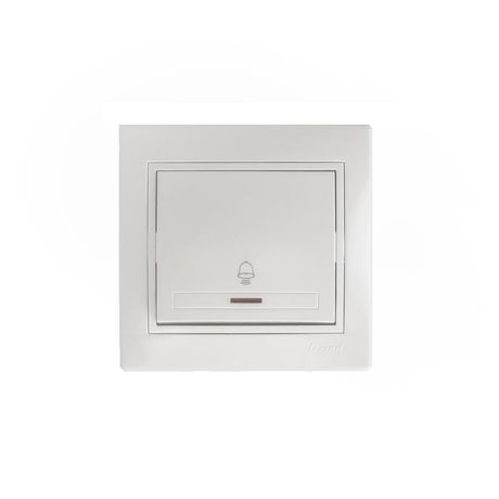 Кнопка звонка Mira с подсветкой бел. вставкой LEZARD 701-0202-108
