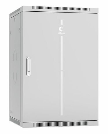Шкаф телекоммуникационный настенный SH-05F-18U60/60m-R 19дюйм 18U 600х600х901мм разобран. дверь метал. RAL 7035 сер. Cabeus 10741c