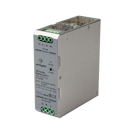 Блок питания ARV-DRP75-48 (48V, 1.6A, 75W) (ARL, IP20 Металл, 5 лет) - 052805 Arlight