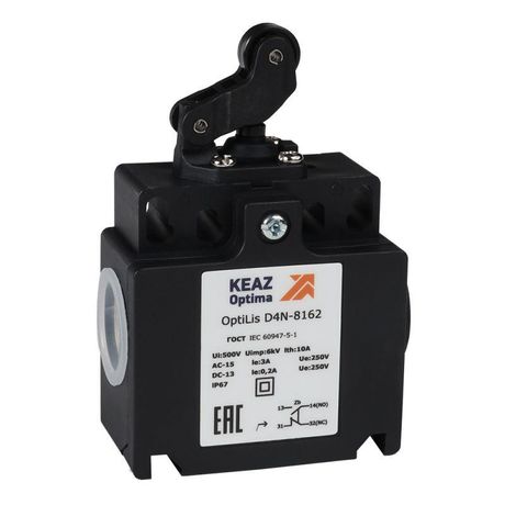 Выключатель концевой OptiLiS D4N-8162 рычаг роликовый горизонтальное перемещение EN 50047 XCKT2121P16 | 365316 КЭАЗ