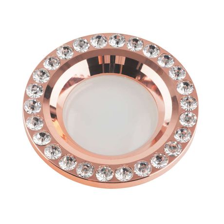 Светильник декоративный встраиваемый DLS-V106 GU5.3 COPPER "Vernissage" без лампы металл цвет медь отделка стразами литой Fametto UL-00000349