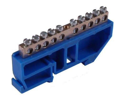 Шина _N_ 63.06.DIN.эконом "N" на 6 присоединений 63А изоляторе под DIN-рейку | HEGEL