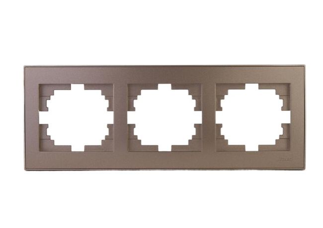 Рамка RAIN тройная горизонтальная бронза матовая - 703-3131-148 LEZARD