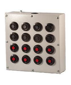 Пост кнопочный ПКУ-15-21.441-54У2 (8*КЕ081/2(1з+1р) черная + 8*КЕ081/2(1з+1р) красная PG-36) - ET502294 Электротехник