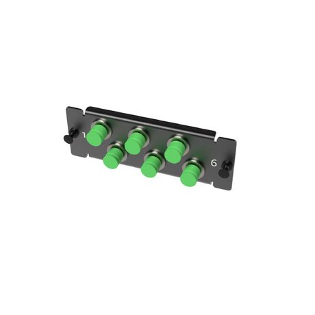 Планка адаптерная с установленными 6хFC APC адаптерами (угловая полировка колпачок зел.) 1U DKC RNAP6FCA1U ДКС