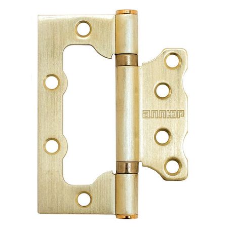 Петля накладная без врезки 100х75 2BB SBP БЛИСТЕР 2.5мм матов латунь (уп.2шт) Аллюр 1 046