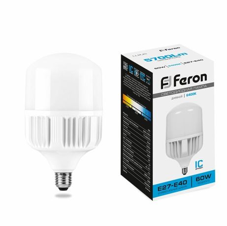 Лампа светодиодная промышленная LB-65 (60W) 230V E27-E40 6400K NEW | 25782 FERON