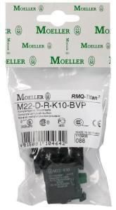 Зеленая кнопка без фиксации с подсветкой, 1НО, 24В DC, M22-DL-G-K10LED-BVP - 110930 EATON