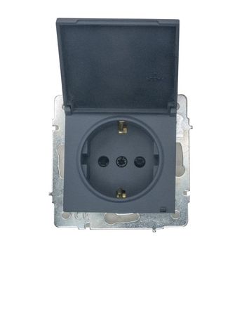 Розетка 1-м СП VESNA 16А IP44 с заземл. крышкой ПБТ механизм графит. LEZARD 742-3488-123BIPCH LEZARD арт. 742-3488-123BIPCH