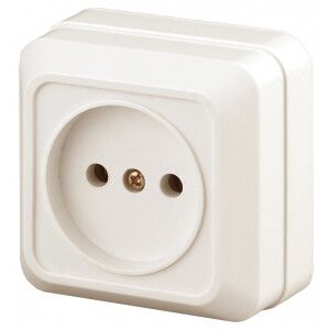 Розетка 1-м ОП Quadro 2-201-02 16А IP20 250В 2P сл. кость Intro Б0027647 ЭРА