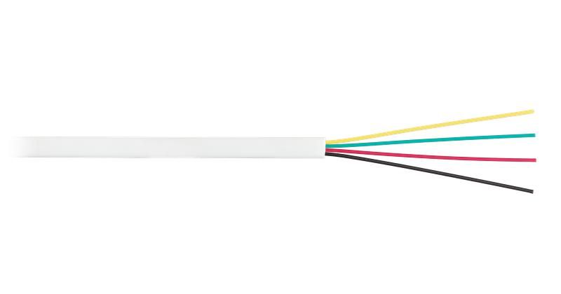 Кабель телефонный плоский 4 многож. проводника BC (чистая медь) 26AWG (7х0.16мм) внутренний PVC 100м бел. NIKOMAX NKL 2026A-WT