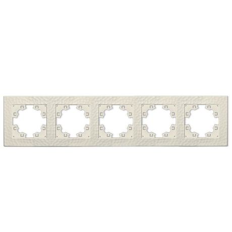 Рамка фактурная 5 постов универсальная UNIVersal Афина слоновая кость (ivory) (еврослот) - A11042-I Союз
