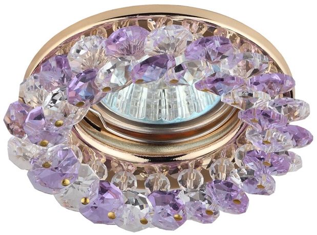 Светильник точечный встраиваемый под лампу DK16 50Вт MR16 GU5.3 золото/прозрачный фиолетовый | C0043796 ЭРА