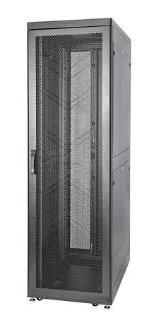 Шкаф Rackcenter D9000 42U 600 x 1000, передняя дверь перфорированная одностворчатая, задняя двустворчатая, черный - 60F-42-6A-94BL Eurolan