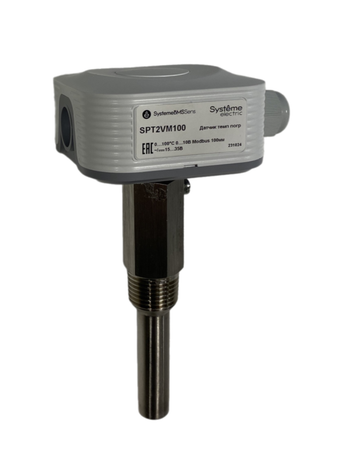 Датчик температуры погружной, 0...+100 град 0...10В RS485/Modbus 100мм ~24В±20%/=15...35В с гильзой 50мм - SPT2VM100 APC