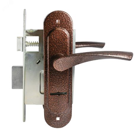 Замок врезной Птимаш ЗВ9-407 с пружиной медь с/руч - 11616 ПТК