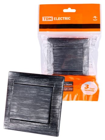 Выключатель 1 кл. 10А старинное серебро "Лама" | SQ1815-0643 TDM