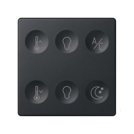 Выключатель сенсорный 6-кл. СП Simon 82 Sense IP20 с тематич. маркир. Т3 графит 8000665-038