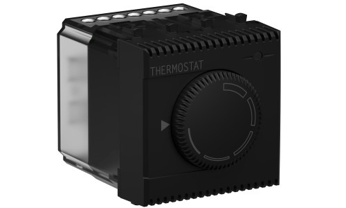 Термостат модульный для теплых полов, Avanti, Черный матовый, 2 модуля - 4412162 ДКС