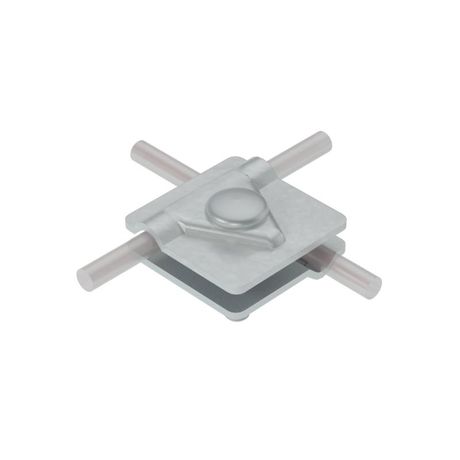 Универсальный соединитель для прутка 5-10 мм с 2 пластинами 40х40 CU | 2USM-D5-10 КМ-профиль MA0284